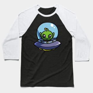 Alien Green UFO Baseball T-Shirt